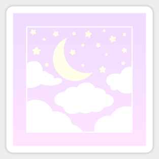 Kawaii Pastel Night Sky Sticker